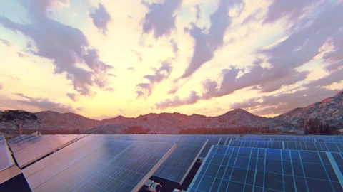 Solar panels placed on land Stock Footage 314021143