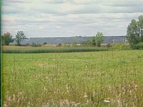 Solar panels provide a new alternative energy solution in 1986. Stock Footage 74736703