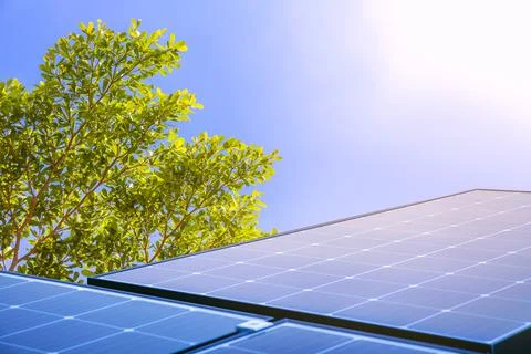 Solar panels reflect Stock Photos