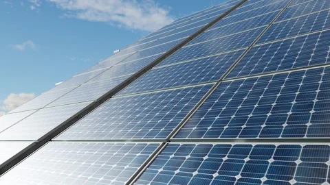 Solar panels on a roof.3D animation 스톡 동영상 263588307