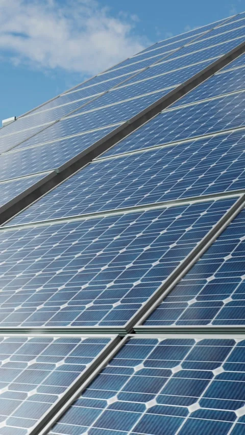  Solar panels on a roof.3D animation Stock-Footage 263650983