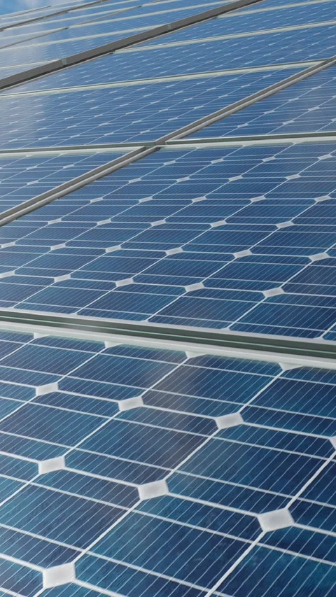 Solar panels on a roof.3D animation Stock Footage 265284392