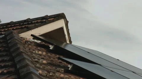 Solar Panels On Rooftop Stock Footage 51465552