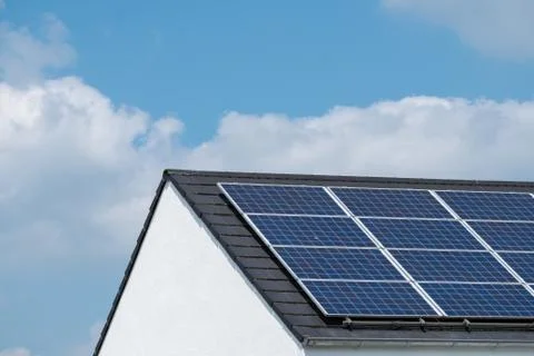 Solar Panels Rooftop Stock Photos