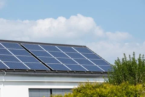 Solar Panels Rooftop Stock Photos