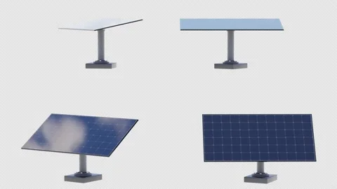 Solar panels rotate on a transparent background. Video stock 232873289