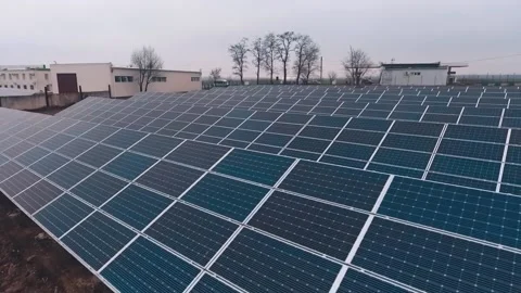 Solar panels in rural area Stock Footage 135601452