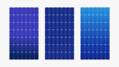 Solar panels set on white Stock Illustration