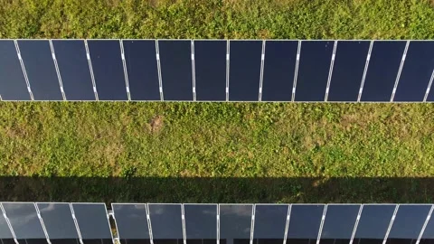 Solar panels on a solar pakr Stock Footage 204898189