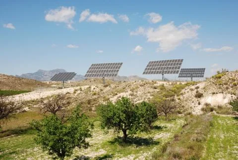 Solar panels in Spain Stock Photos