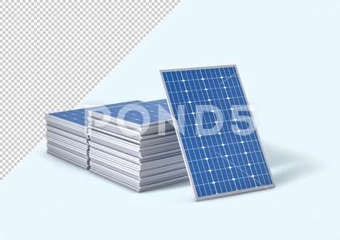 Solar panels stacked on top op each other, mockup PSD Template
