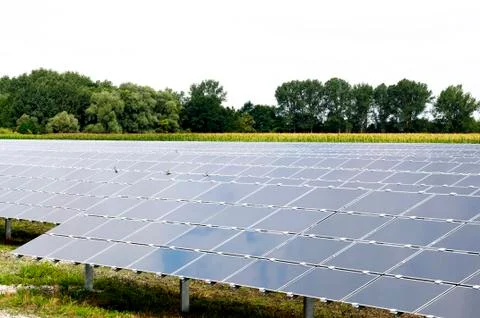 Solar panels in the sun Stock Photos
