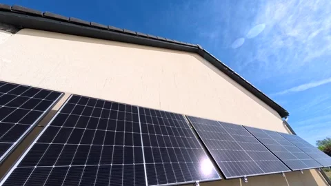 Solar panels with sunny condition, green energy Stock Footage 340137586