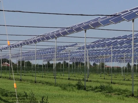 Solar Panels system Stock Footage 128182467