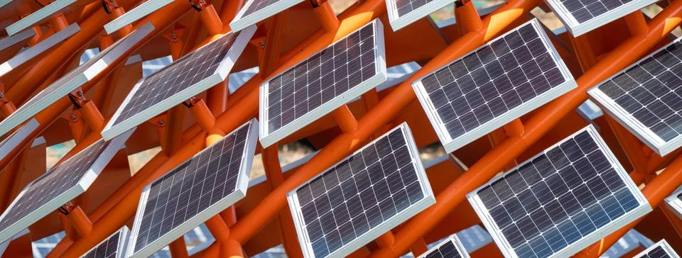 Solar panels, technology solar cell in Taiwan. Photos