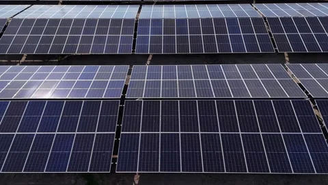 Solar panels top view video Stock Footage 271129006