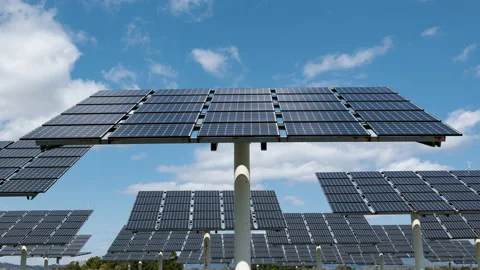 Solar Panels Tracking the Sun for Maximum Efficiency (Time Lapse | Zoom In) Stock Footage 207147976