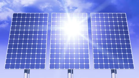 Solar Panels Tracking the Sun. Time-Lapse. HD 1080. 動画素材 42418873
