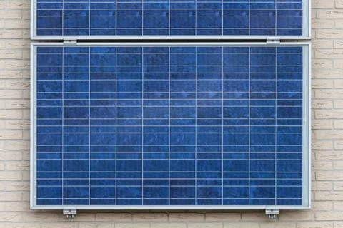 Solar panels on a vertical wall Stock-Fotos