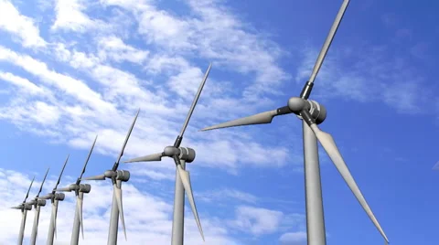 Solar Panels Wind Turbine environment ecological Energy pollution sky Stock Footage