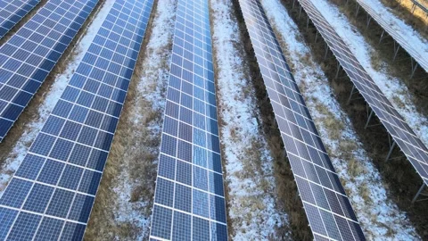 Solar panels winter Stock Footage 237162969