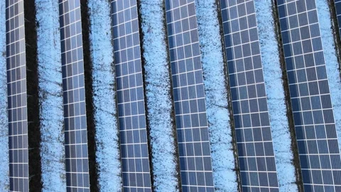 Solar panels winter Stock Footage 237163889