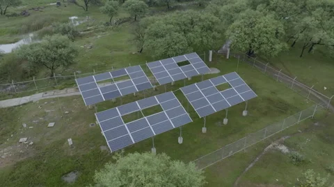 Solar pannels in forest Stock Footage 318510625
