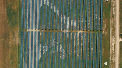 Solar park from above Stock Footage 116246158
