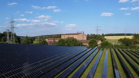 Solar Park - Drone Flight Stock Footage 204898491