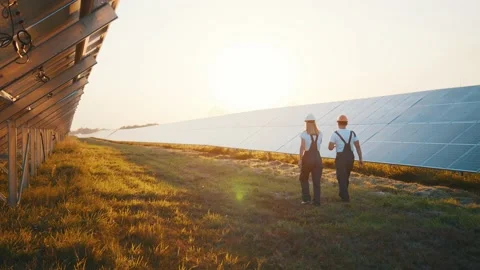 Solar park. Ecological field. Rows of huge photovoltaic solar power panels Stock Footage 138722147
