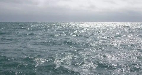 The solar path shines on the sea waves Stock Footage 88443074