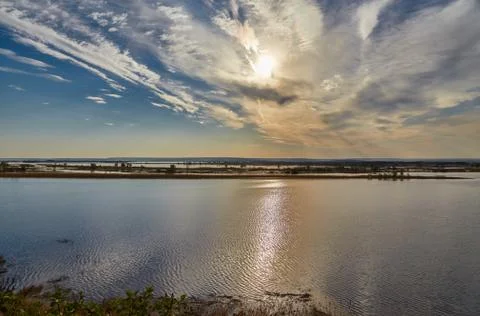 Solar path in water Foto stock