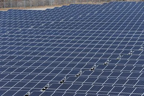 A solar photovoltaic power station. Stock Photos