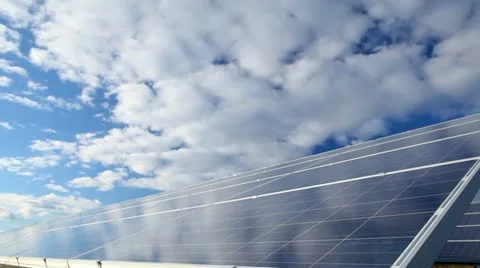 Solar photovoltaics panels Stock Footage 12417141