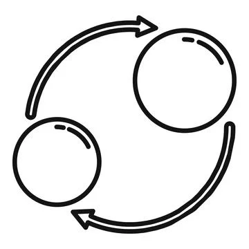Solar planet gravity icon, outline style Stock Illustration