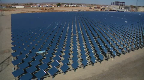 Solar Plant Pan around Stock Footage 1099635
