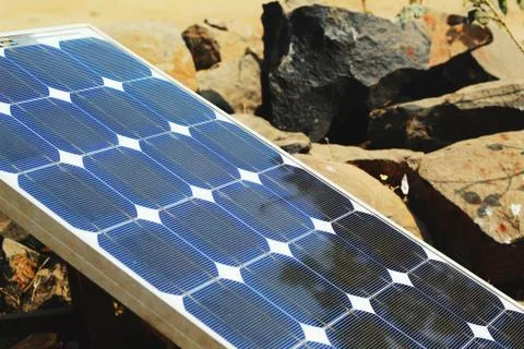 Solar plate at sun light Stock Photos
