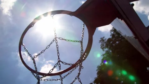 Solar playground with basketball ring Stock Footage 138124787
