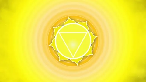 Solar Plexus Chakra Healing Animation, Spiritual Symbol Stockbeeldmateriaal 137924771