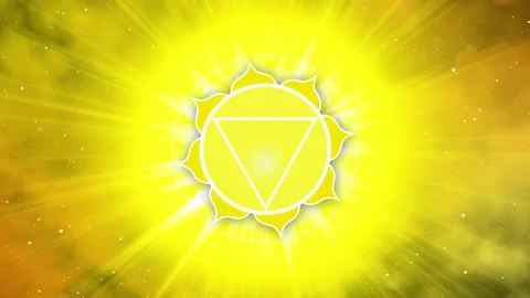Solar Plexus Chakra Healing Animation, Spiritual Symbol 스톡 동영상 137925025