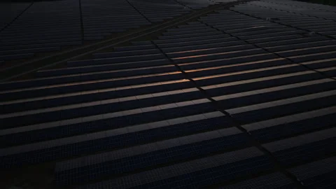 Solar Power Array at Golden Hour – Modern Energy System in Bulgarian Landscape Stock Footage 309505391