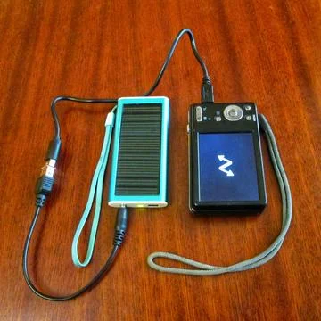 Solar Power Camera Charging Foto stock