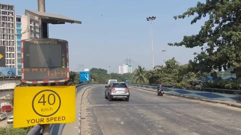 Solar power generated  vehicle speedometer Stock Footage 221163970