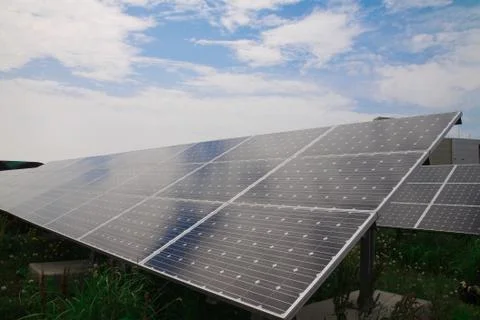 Solar power generation Stock Photos