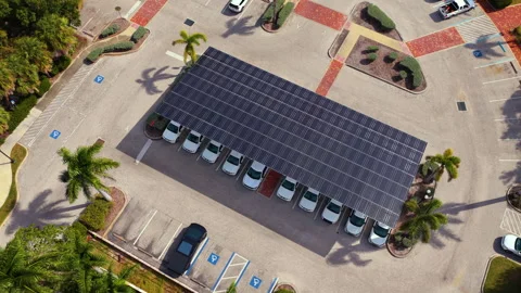 Solar power generation technology integrated in urban infrastructure Stock Footage 333700837