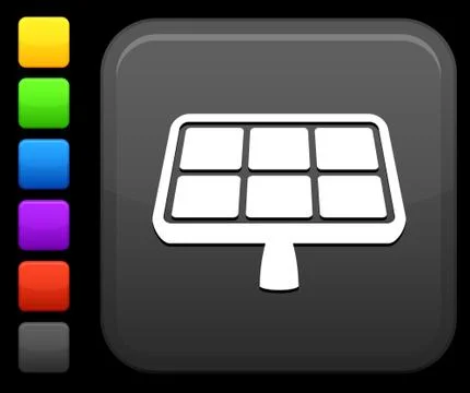 Solar power icon on square internet button Stock Illustration