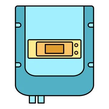 Solar power inverter converting renewable energy electricity icon Stock Illustration
