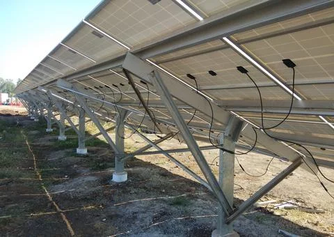 Solar power module string connection Stock Photos