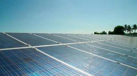 Solar power panel and hot sun Stock Footage 62294306