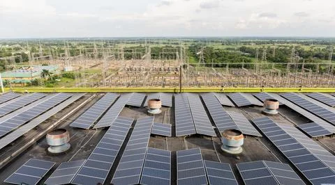 Solar power panels Stock Photos